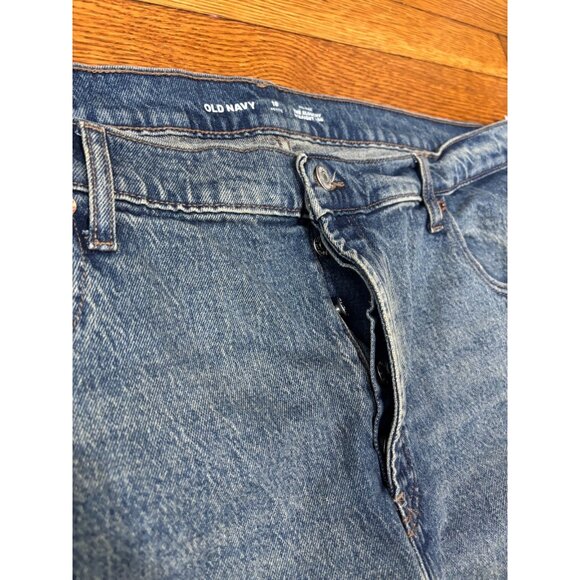 Old Navy Womens Jeans Sz 18P Blue Mid Rise Slouchy Straight Leg Button Fly NWT - Picture 4 of 6